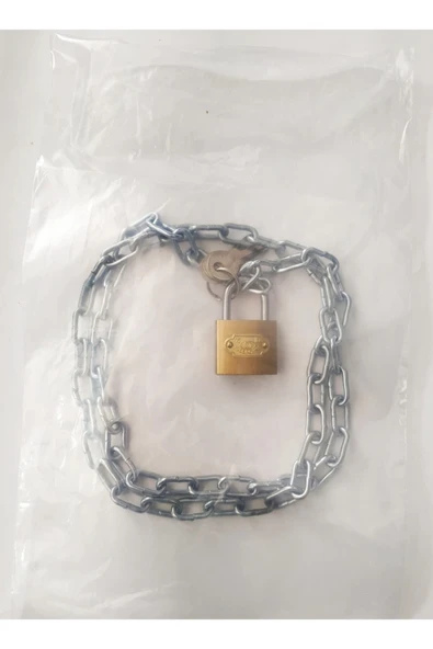 KOLUMAN Zincirli Bisiklet Kilidi 80cm 3 Yedekli Asma Kilitli ürün görseli