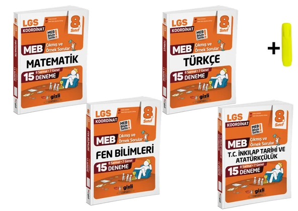 Gizli Lgs Meb Çıkmış ve Örnek Sorular Matematik Fen Türkçe İnkılap 15'li Deneme ürün görseli