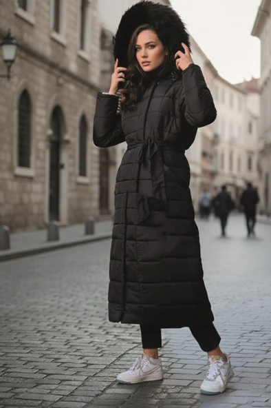 Günlük Kışlık Tam Boy Kadın Şişme Mont ürün görseli