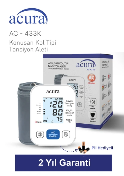 AC-433K Geniş Ekranlı Türkçe Konuşan Tansiyon Aleti ürün görseli