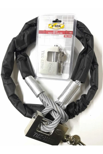 Vi Caro 2 metre 14 mm Çelik Halat Yuma Kilitli Motorsiklet Bağlama Halat Motosiklet Zincir kılıflı ürün görseli