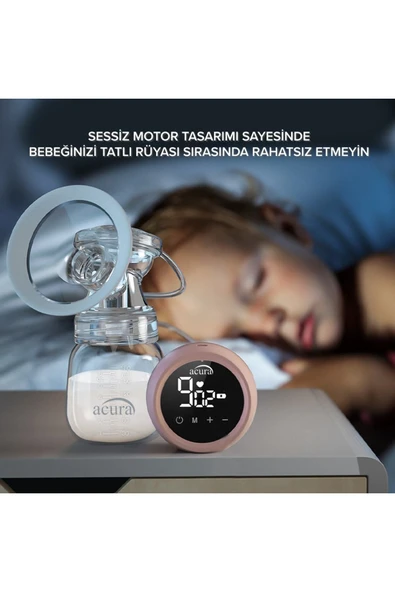 AC-3010 Şarjlı, LCD Ekranlı, Biberon Özellikli Göğüs Pompası - Resim 5
