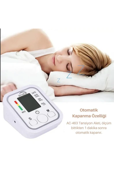 AC-463 Çift Kullanıcı Özellikli Koldan Tansiyon Aleti Pil Hediyeli - Resim 3