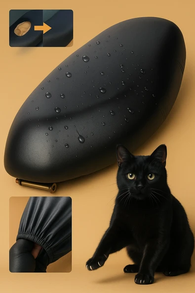 Vi Caro siyah Deri Desenli Arora Cappucino Motosiklet Deri Sele Kılıfı Örtüsü Brandası Uyumlu - Resim 2