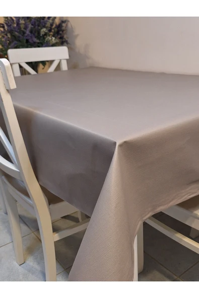 Elyaflı Pvc Muşamba - Desenli Silinebilir Masa Örtüsü ( GRİ) - Resim 5