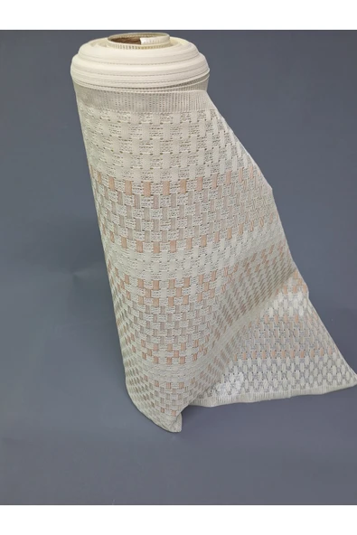 PVC KÜPÜR DANTEL RAF VE DOLAP ÖRTÜSÜ RUNNER  (KAHVE-KREM ) - Resim 4