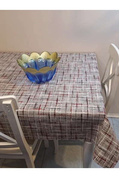 Elyaflı Pvc Muşamba - Desenli Silinebilir Masa Örtüsü ( AÇIK KAHVE ) - Resim 11
