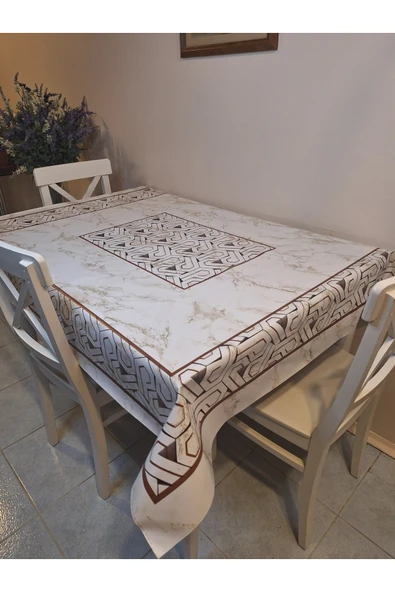 DORA PANO Elyaf Tabanlı Pvc Muşamba - Desenli Silinebilir 120 X 140 Hazır Masa Örtüsü - Resim 2