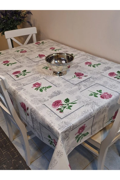 Elyaflı Pvc Muşamba - Desenli Silinebilir Masa Örtüsü ( MOR ) - Resim 3