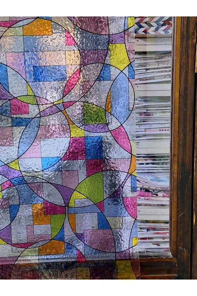 Cam Filmi Kaplama Statik Folyo  Buzlu Desenli Duşa Kabin Pencere Ofis Dekorasyon - Resim 10