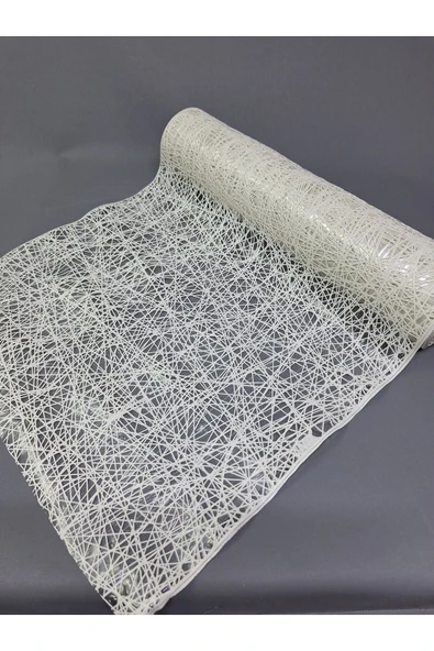 PVC KÜPÜR DANTEL RAF VE DOLAP ÖRTÜSÜ RUNNER  (BEYAZ) - Resim 2