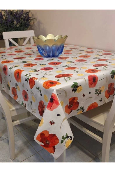 Elyaflı Pvc Muşamba - Desenli Silinebilir Masa Örtüsü - Resim 6