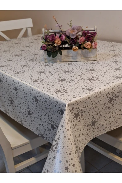 Elyaflı Pvc Muşamba - Desenli Silinebilir Masa Örtüsü (GOLD) - Resim 8