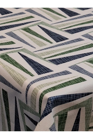 Elyaflı Pvc Muşamba Desenli Silinebilir Masa Örtüsü Yeşi?l - Resim 6