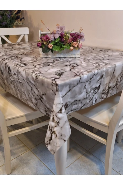 Şeffaf 0.018 Mm Pvc Muşamba - Desenli Silinebilir Şeffaf Masa Örtüsü ürün görseli