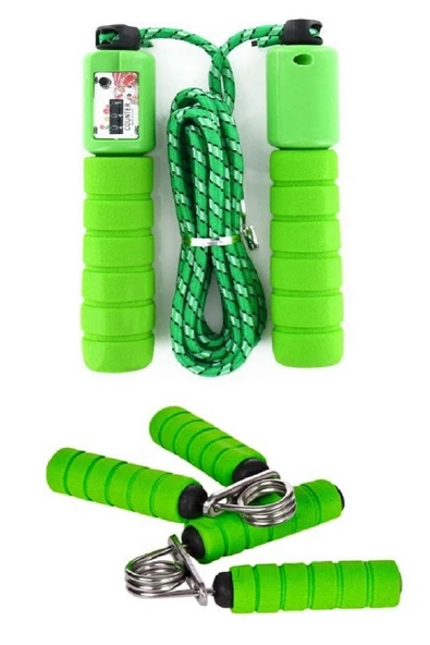 Spor Fıtness Otomatik Sayaçlı Atlama Ipi El Parmak Bilek Kol Güçlendirme El Yayı 2li Set ürün görseli