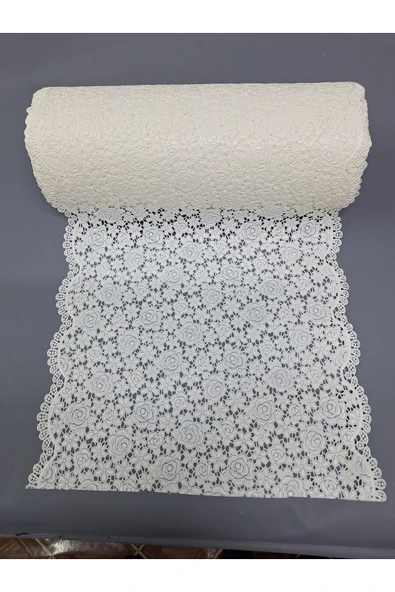 Pvc Küpür Dantel Raf Ve Dolap Örtüsü Runner Krem 35 Cm Eninde ürün görseli