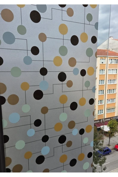 Statik Cam Filmi Rengarenk Desenli Folyo – Duşa Kabin, Pencere ve Ofis Dekorasyon Kaplaması - Resim 2