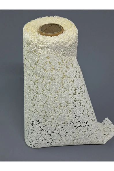 Pvc Küpür Dantel Raf Ve Dolap Örtüsü Runner Krem 35 Cm Eninde - Resim 4