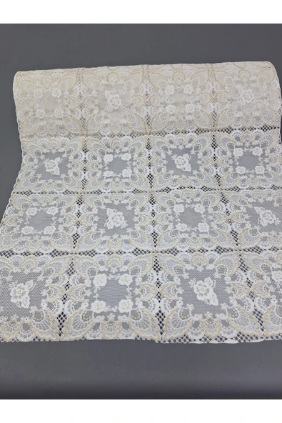 PVC KÜPÜR DANTEL RAF VE DOLAP ÖRTÜSÜ RUNNER  (KAHVERENĞİ) ürün görseli