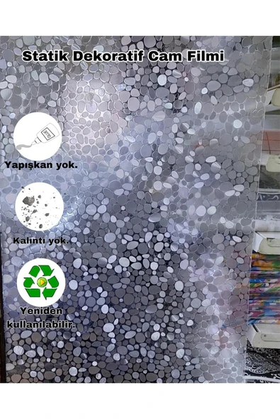 Cam Filmi Kaplama Statik Folyo  Buzlu Desenli Duşa Kabin Pencere Ofis Dekorasyon ürün görseli