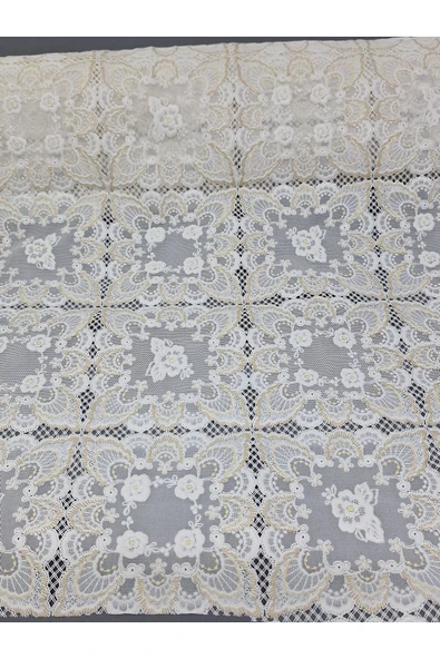 PVC KÜPÜR DANTEL RAF VE DOLAP ÖRTÜSÜ RUNNER  (KAHVERENĞİ) - Resim 3