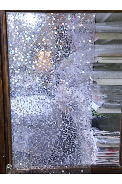 Cam Filmi Kaplama Statik Folyo  Buzlu Desenli Duşa Kabin Pencere Ofis Dekorasyon - Resim 6