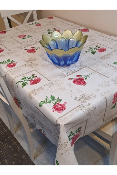 Elyaflı Pvc Muşamba - Desenli Silinebilir Masa Örtüsü ( MOR ) - Resim 9