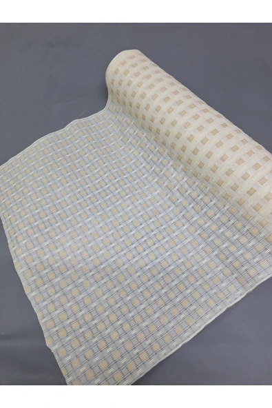 PVC KÜPÜR DANTEL RAF VE DOLAP ÖRTÜSÜ RUNNER  (KREM) - Resim 2