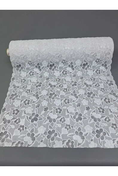 Pvc Küpür Dantel Raf Ve Dolap Örtüsü Runner  Beyaz ürün görseli