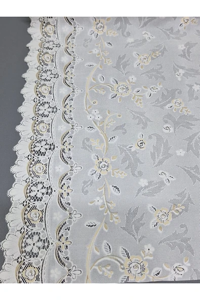 PVC KÜPÜR DANTEL RAF VE DOLAP ÖRTÜSÜ RUNNER  (KAHVE) - Resim 3