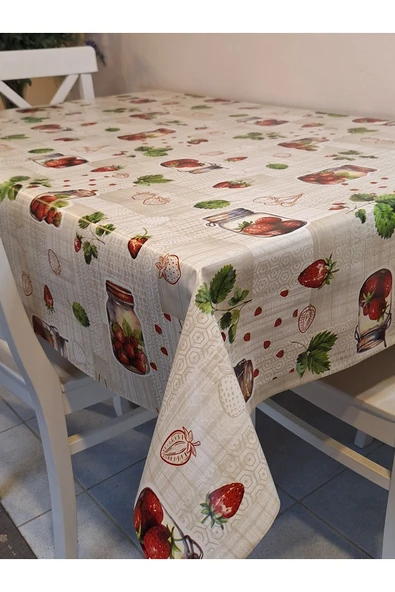 Elyaflı Pvc Muşamba - Desenli Silinebilir Masa Örtüsü ( GRİ ) ürün görseli