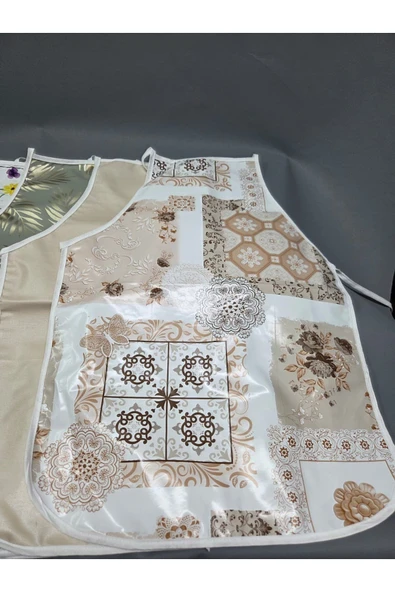 Su Geçirmez PVC Muşamba Önlük çeşitleri - 1 Adet 50 cm Önlük | Renkli, Biyeli Mutfak Önlüğü - Resim 6