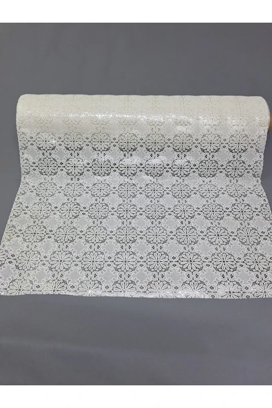 PVC KÜPÜR DANTEL RAF VE DOLAP ÖRTÜSÜ RUNNER  (BEYAZ ) ürün görseli