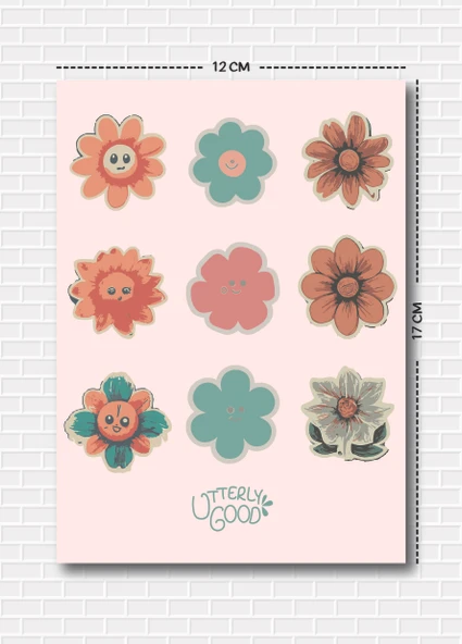 Utterly Good Bahar Temalı 5'li Sticker  Bullet Journal  Notebook  Ajanda  Scrapbook Için Uygun Set - Resim 5