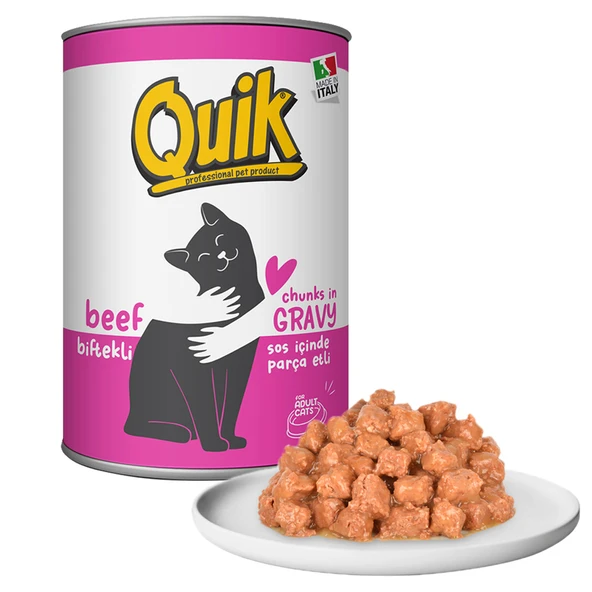 Quik Biftekli Yetişkin Kedi Konserve 415 Gr ürün görseli 1