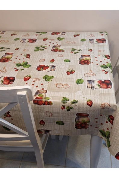 Elyaflı Pvc Muşamba - Desenli Silinebilir Masa Örtüsü ( GRİ ) - Resim 4