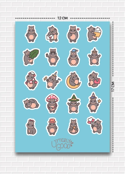 Utterly Good Sevimli Hayvanlar 5'li Sticker  Bullet Journal  Notebook  Ajanda  Scrapbook Için Uygun Set - Resim 4