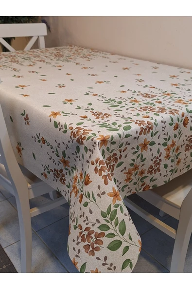 Elyaflı Pvc Muşamba - Desenli Silinebilir Masa Örtüsü ( BEJ ) ürün görseli