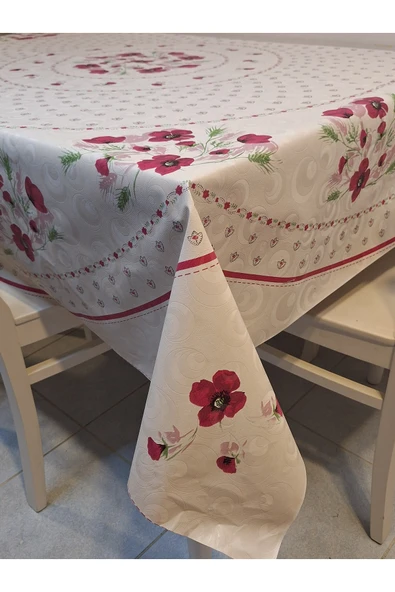 DORA PANO Elyaf Tabanlı Pvc Muşamba - Desenli Silinebilir 155 YUVARLAK Hazır Masa Örtüsü - Resim 9