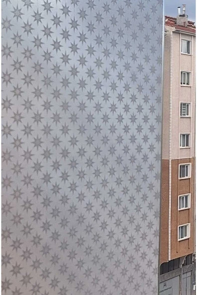 Cam Filmi Kaplama Statik Folyo Buzlu Desenli Duşa Kabin Pencere Ofis Dekorasyon - Resim 2