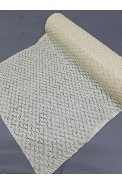 PVC KÜPÜR DANTEL RAF VE DOLAP ÖRTÜSÜ RUNNER  (KREM) - Resim 2