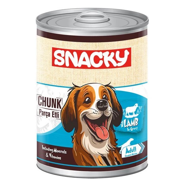 Snacky Parça Etli Kuzulu Yetişkin Köpek Konserve 400 Gr ürün görseli