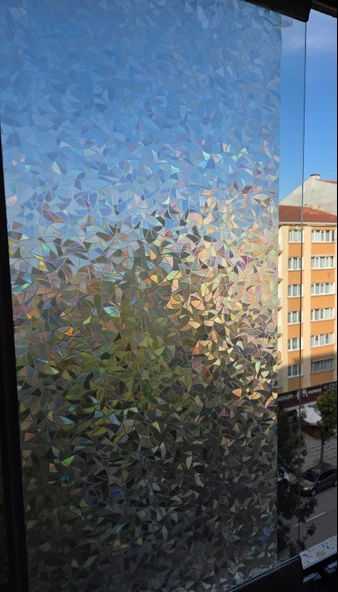 Cam Filmi Kaplama Statik Folyo  Buzlu Desenli Duşa Kabin Pencere Ofis Dekorasyon - Resim 2