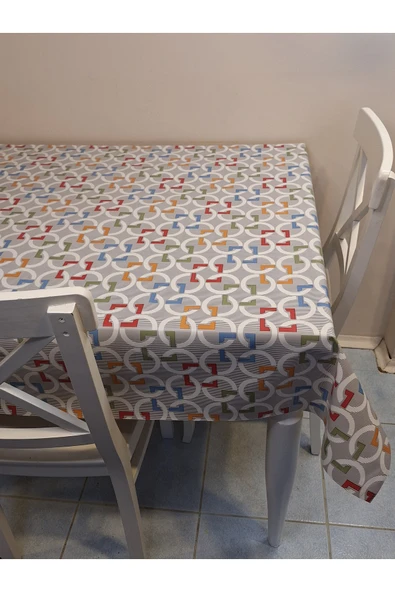 Elyaflı Pvc Muşamba - Desenli Silinebilir Masa Örtüsü ( Kahve ) - Resim 10