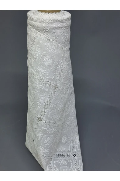 PVC KÜPÜR DANTEL RAF VE DOLAP ÖRTÜSÜ RUNNER   BEYAZ - Resim 3