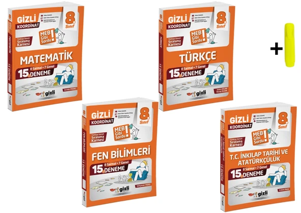 Gizli Lgs 8. Sınıf Matematik Fen Türkçe İnkılap 15'li Deneme-Meb Gibi Sordu ürün görseli