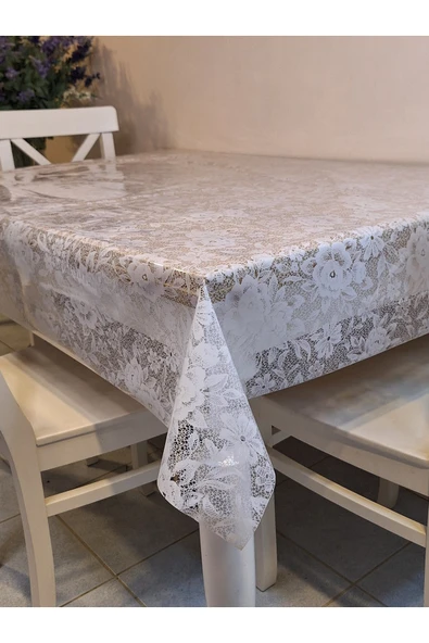 Şeffaf 0.018 Mm Pvc Muşamba - Desenli Silinebilir Şeffaf Masa Örtüsü - Resim 5