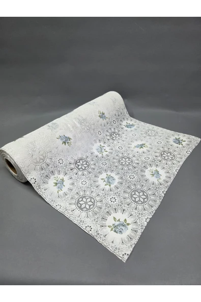 PVC KÜPÜR DANTEL RAF VE DOLAP ÖRTÜSÜ RUNNER - Resim 3