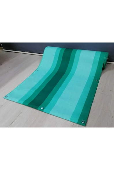75x150cm Yeşil Çizğili Kumaş Balkon Brandası(istediğiniz Ölçü Kadar Adeti Çoğaltabilirsi - Resim 2